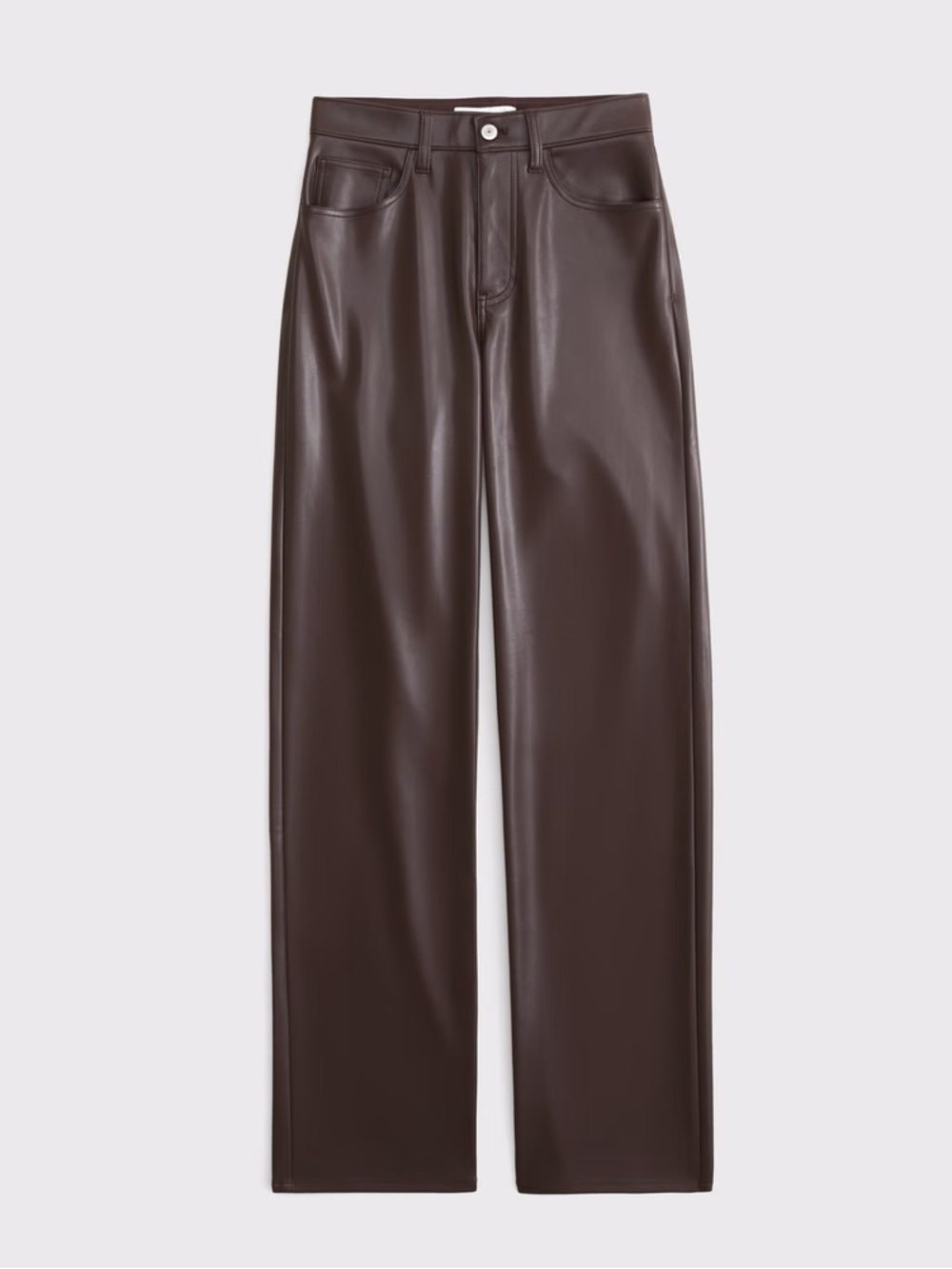 Abercrombie & Fitch Dark Brown Faux-Leather Relaxed Jeans